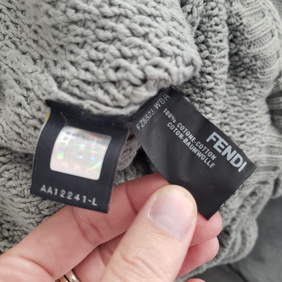 Fendi Women's 40 Grey Knit Sweater Skirt Knot Bottom Braided Designer US 4 - Picture 3 of 8